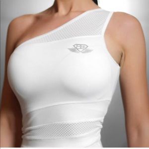 gym shark padded one shoulder top